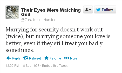 Marrying for security doesn’t work out (twice), but marrying someone you love is better, even if they still treat you badly sometimes.