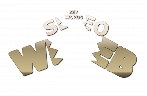 The word Keywords emerges from the word SEO, which emerges from the word Web