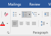 Making a numbered list in Word